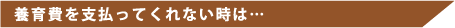 養育費を支払ってくれない時は・・・